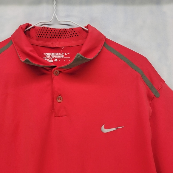 Nike Golf Polo Shirt Mens XL Red Tour Performance Dri Fit - Picture 2 of 7
